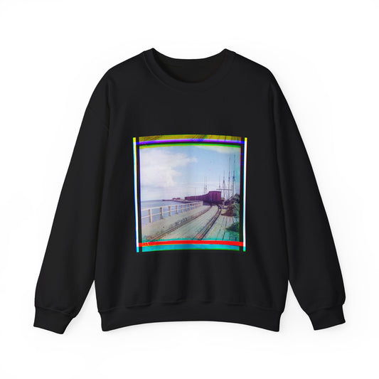 Sorochya Bay. Railroad dam in the Soroka inlet.  Arkhangelsk Province, Russia.  Black Heavy Blend Adult Crew Neck SweatShirt