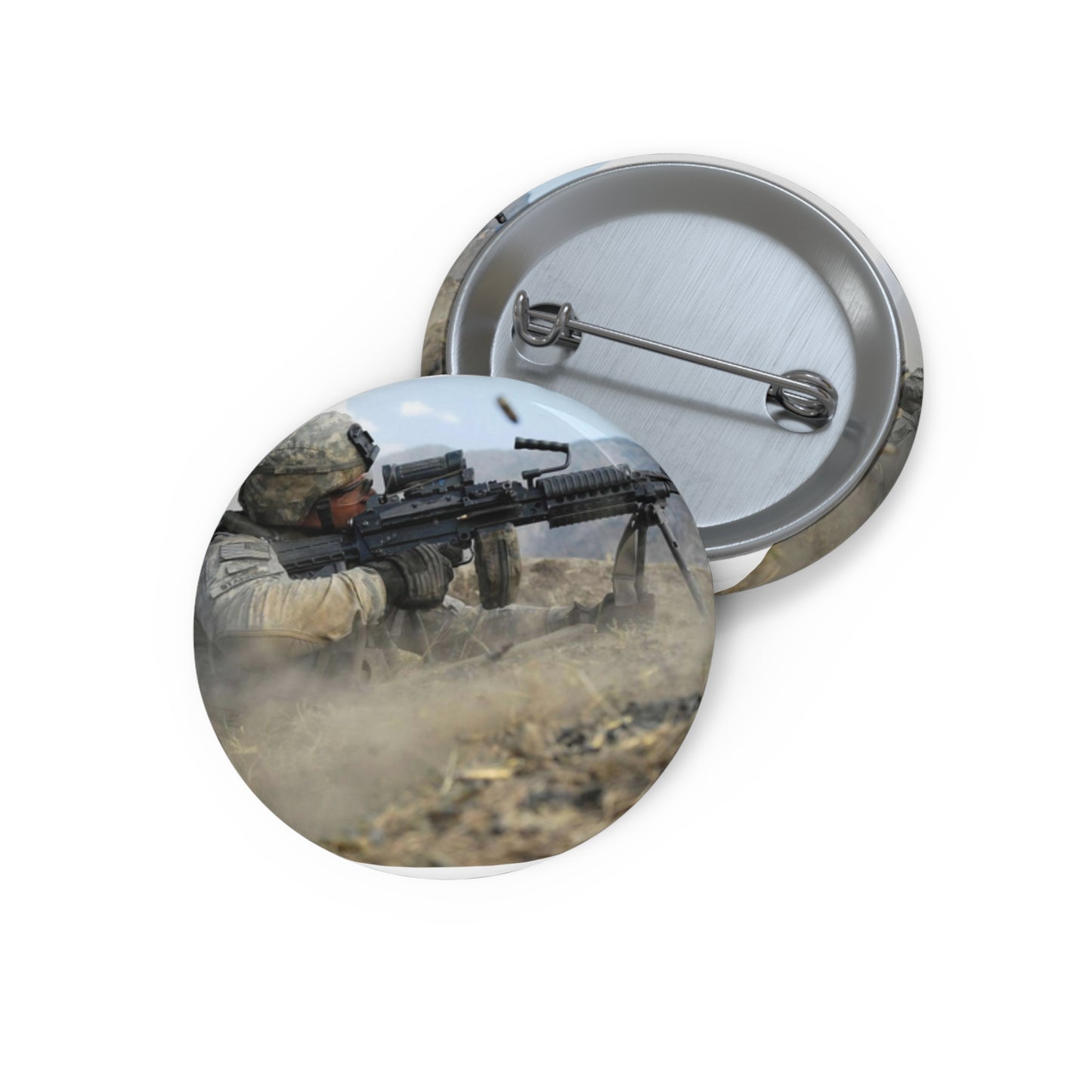 U.S. Army Pvt. John Stafinski, a native of Seville, Pin Buttons with Crisp Design