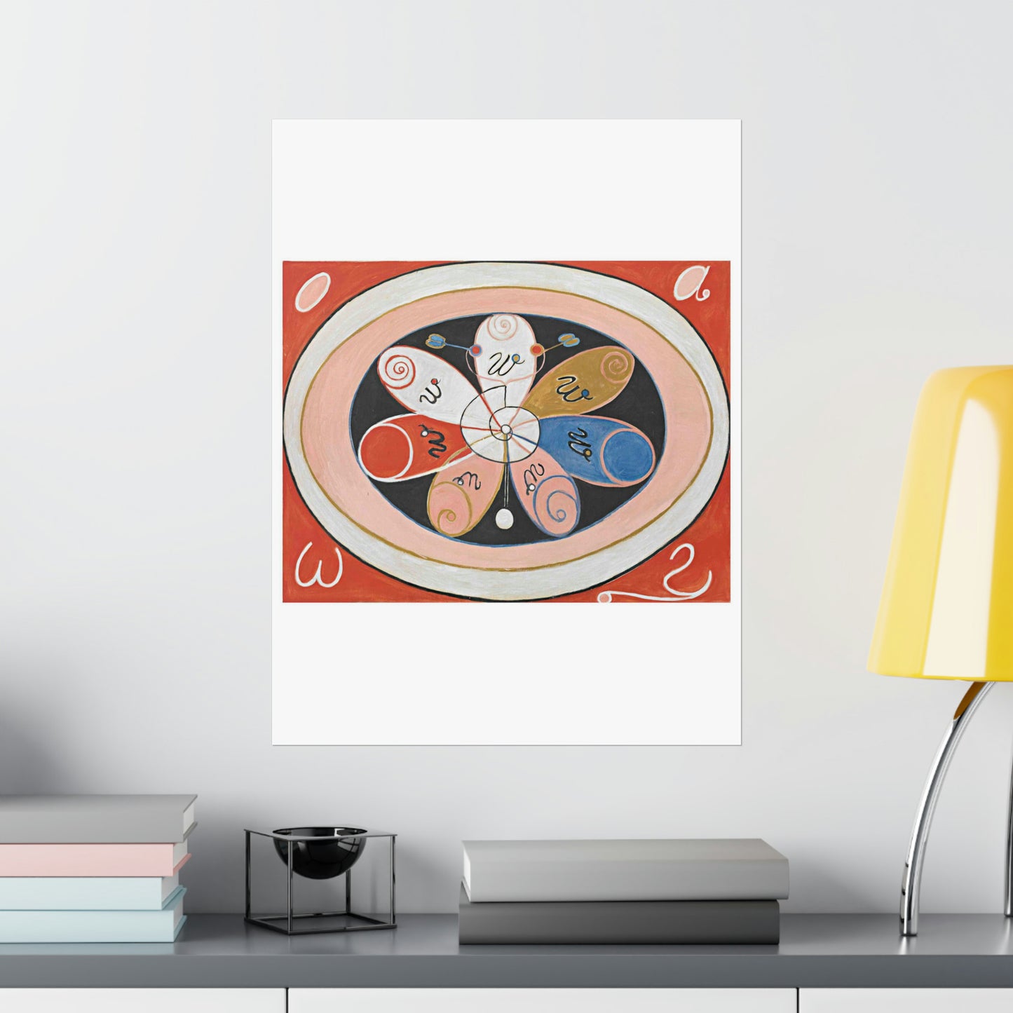 A painting of a colorful flower with writing on it Hilma af Klint - no date - Untitled High Quality Matte Wall Art Poster for Home, Office, Classroom