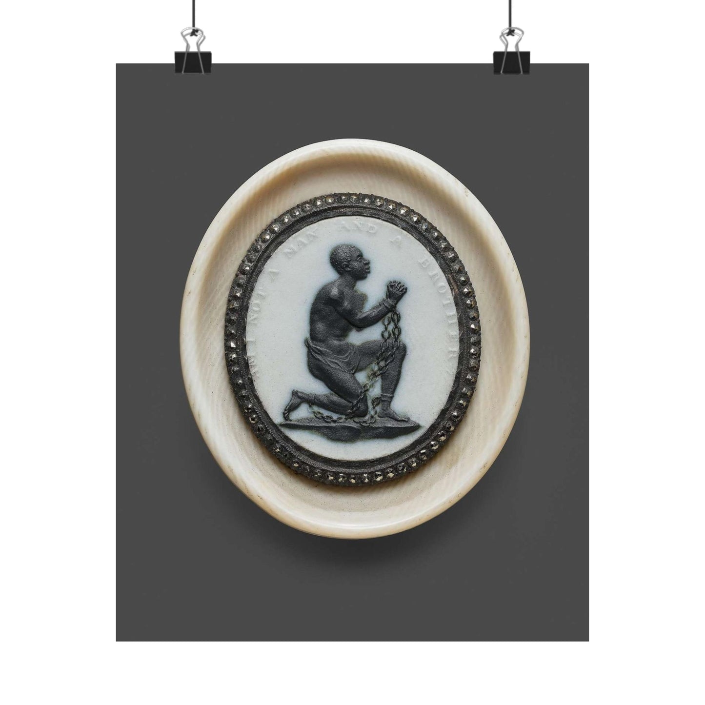 Anti-Slavery Medallion, Wedgwood porcelain manufactory, England High Quality Matte Wall Art Poster for Home, Office, Classroom