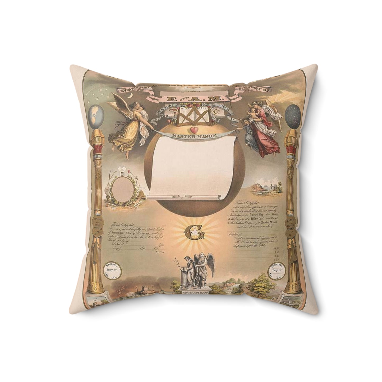 Masonic register and symbolical history of F. and A.M Decorative Accent Square Pillow
