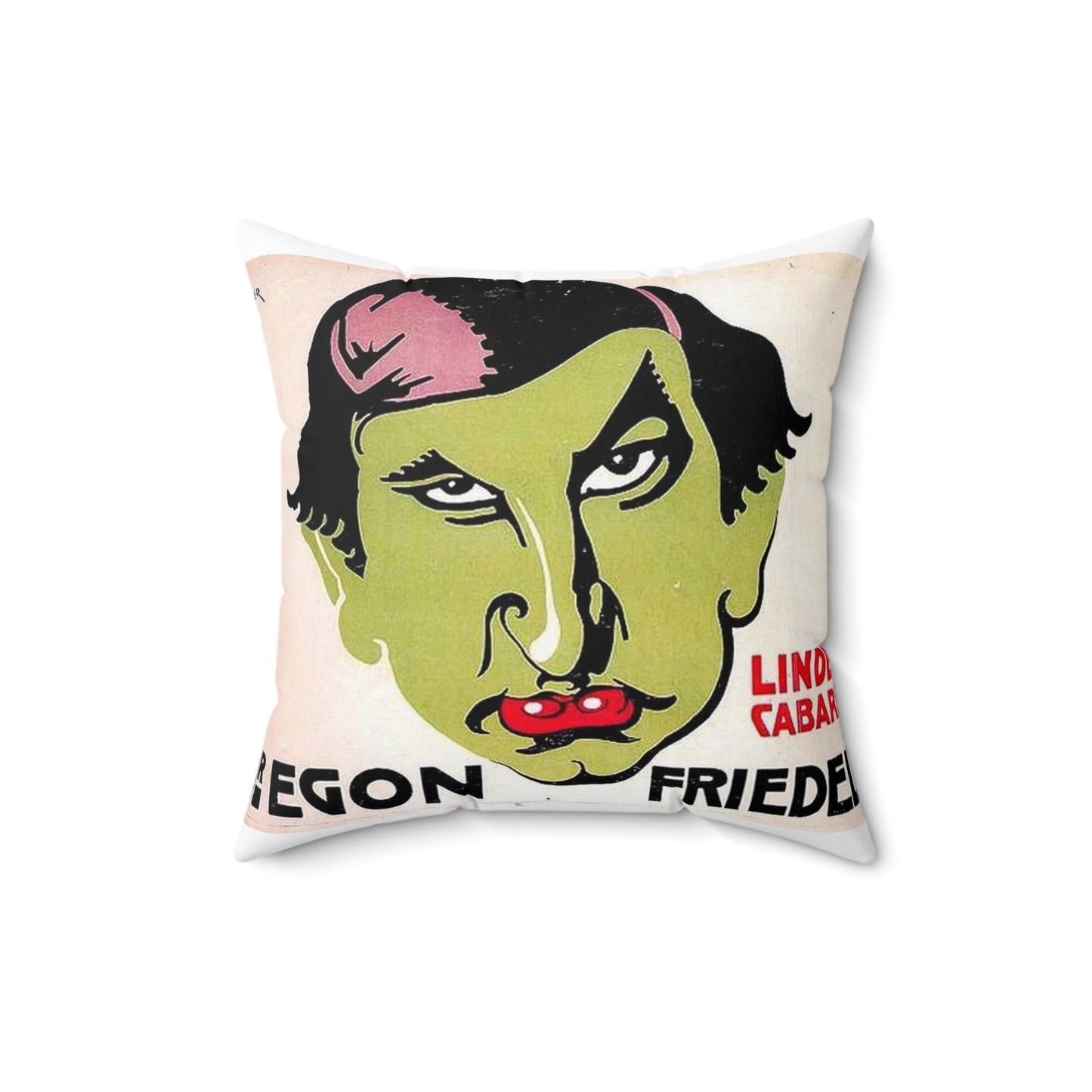 Dr. Egon Friedell im Lindencabaret, Berlin. Plakat, 1913 Decorative Accent Square Pillow