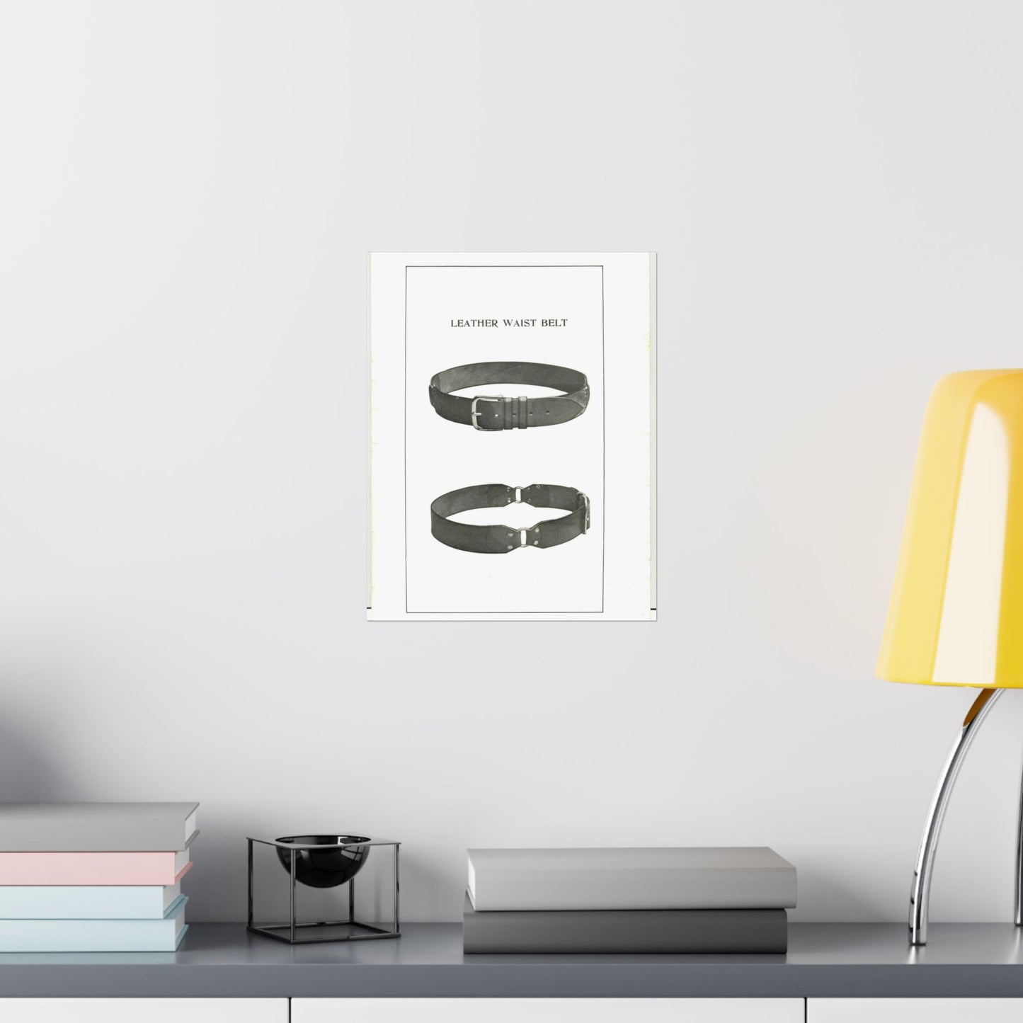 Patent drawing - Leather Waist Belt - . Public domain  image High Quality Matte Wall Art Poster for Home, Office, Classroom