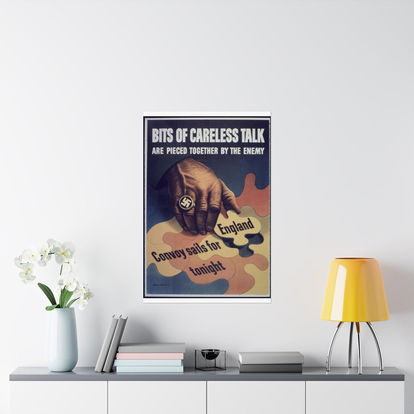 "Bits of careless talk are pieced together by the enemy" - NARA - 513972 High Quality Matte Wall Art Poster for Home, Office, Classroom