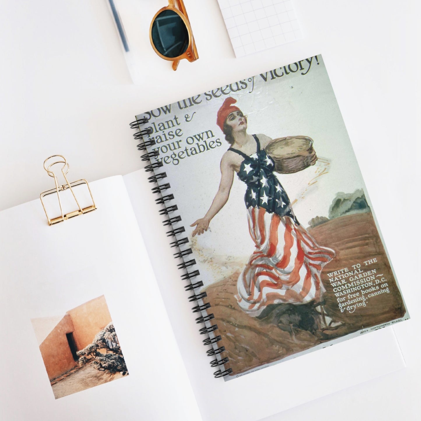 "Sow the Seeds of Victory^ Plant and raise your own vegetables. Write to the National War Garden Commission- Washington, - NARA - 512498 Spiral Bound Ruled Notebook with Printed Cover