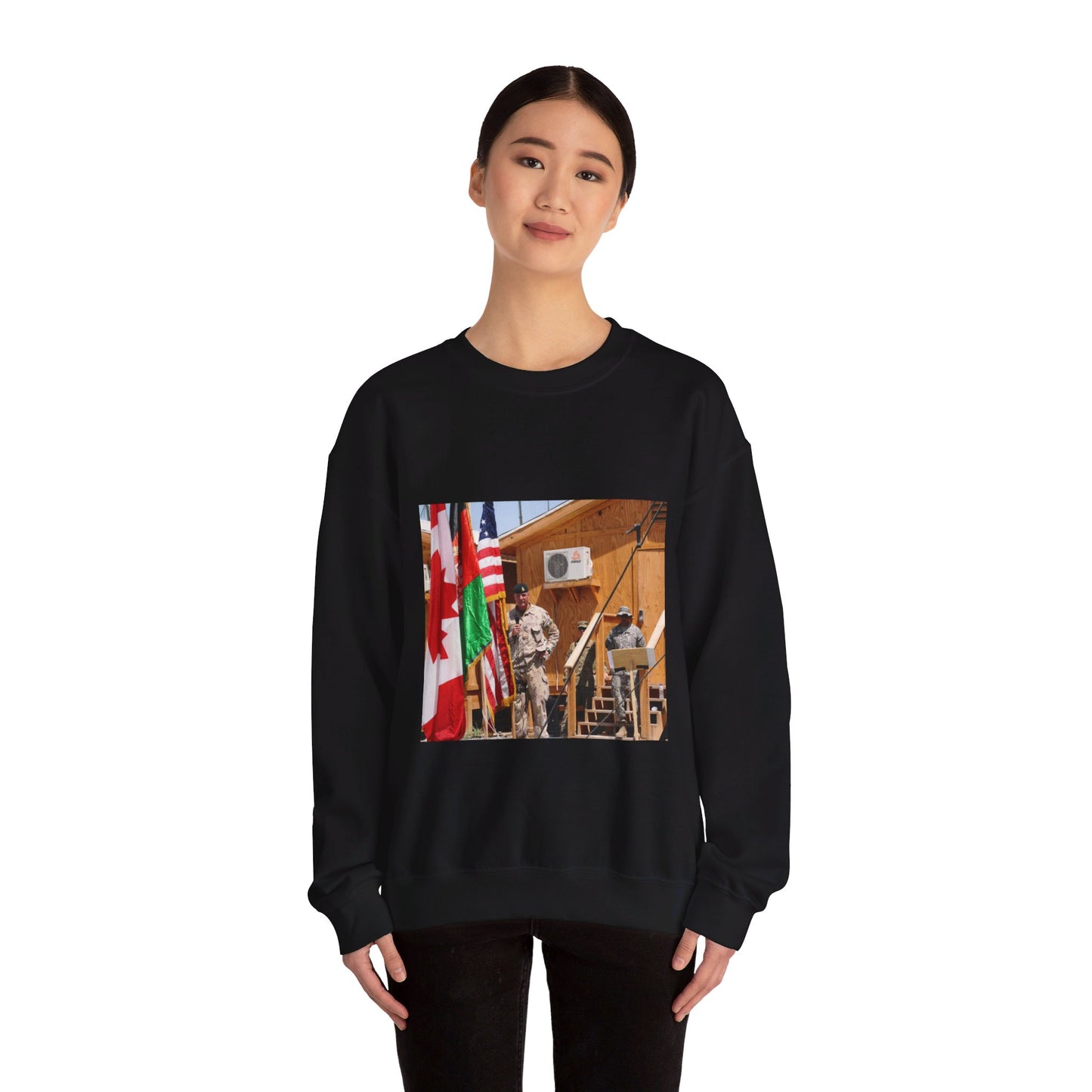 Maj. Gen. Dean J. Milner honors the accomplishments Black Heavy Blend Adult Crew Neck SweatShirt