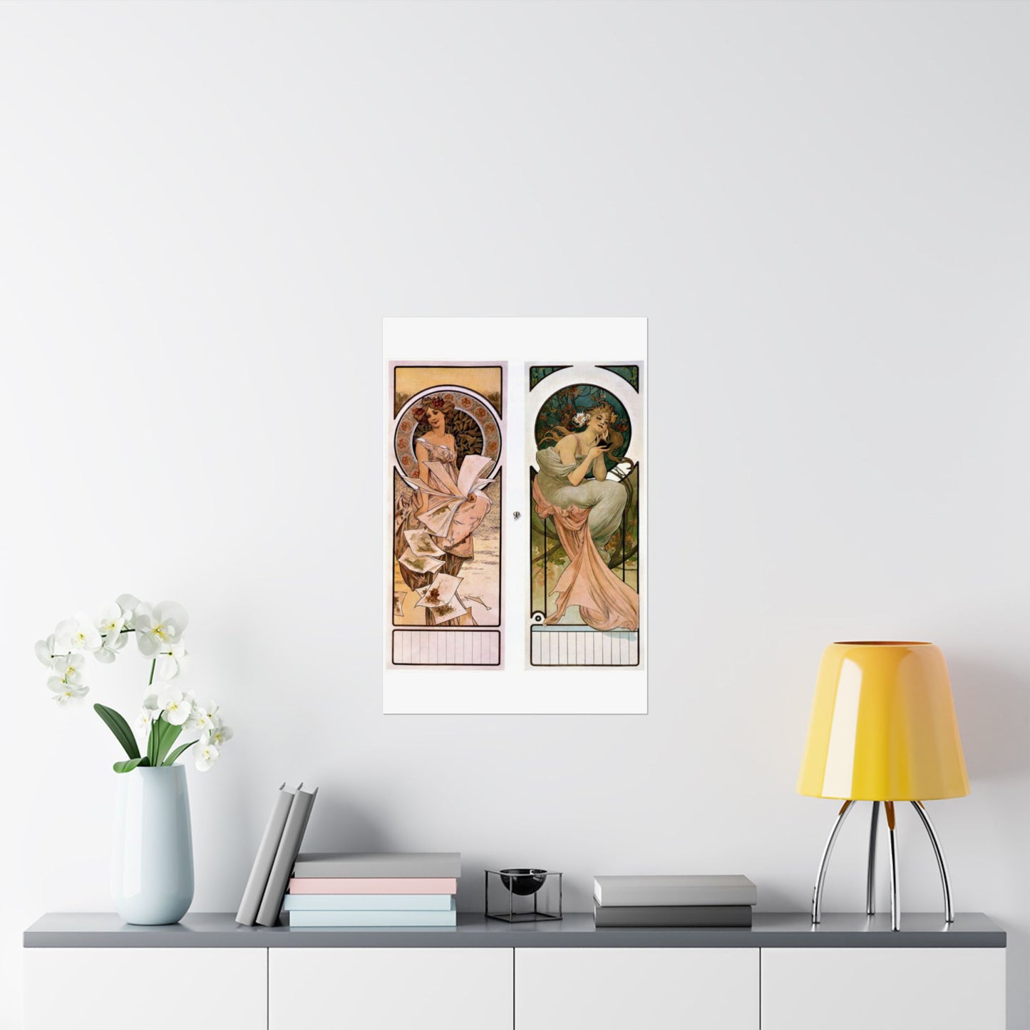 Alfonse Mucha Artworks - Drawing. Public domain image. High Quality Matte Wall Art Poster for Home, Office, Classroom