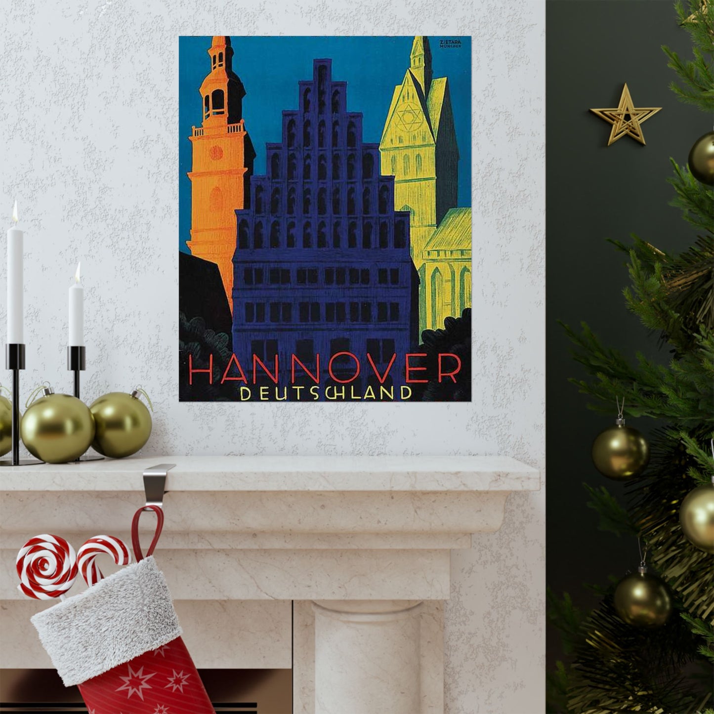 1930 circa Valentin Zietara Plakat Hannover, die Großstadt im Grünen High Quality Matte Wall Art Poster for Home, Office, Classroom
