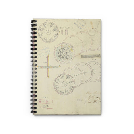 Patent drawing - Drawing of a Terrestrial Globe Public domain  image Spiral Bound Ruled Notebook with Printed Cover