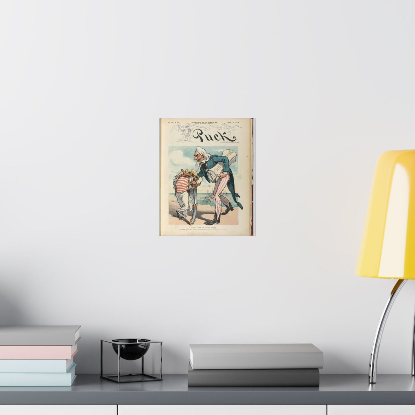 Puck magazine cover - A revelation in revolutions / Kep. High Quality Matte Wall Art Poster for Home, Office, Classroom