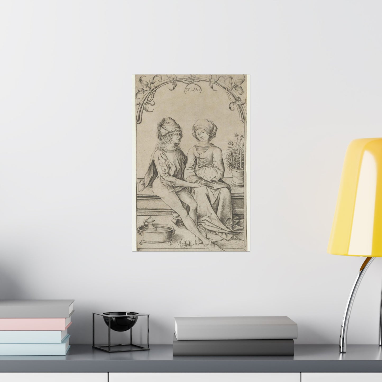 The Lovers, Israhel van Meckenem, Israhel van Meckenem High Quality Matte Wall Art Poster for Home, Office, Classroom