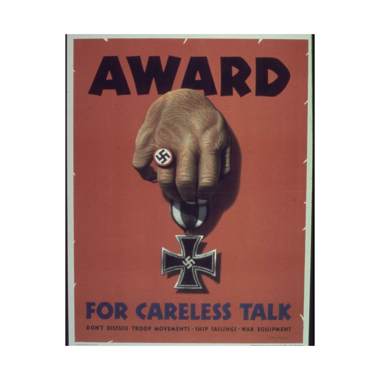 "Award for careless talk" - NARA - 513602 High Quality Matte Wall Art Poster for Home, Office, Classroom