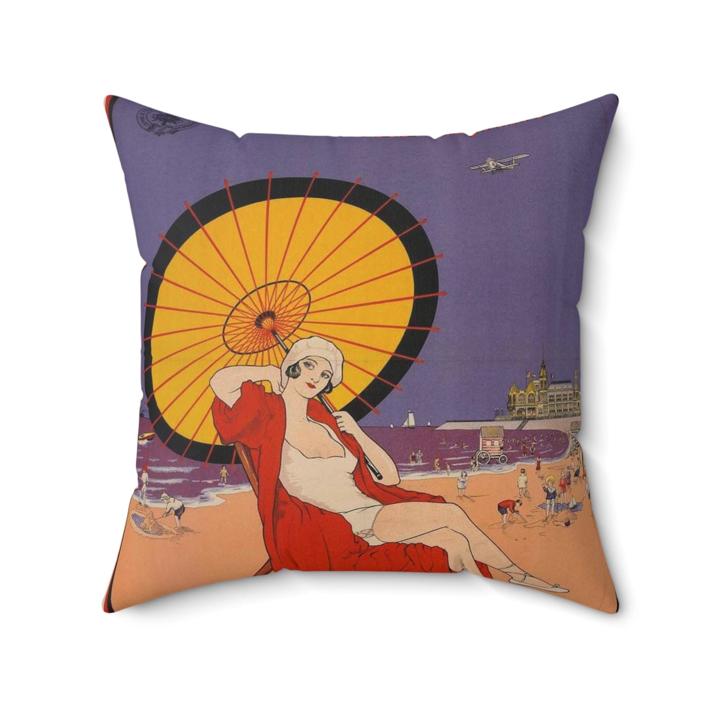 Ostende Belgique - Reine des Plages Decorative Accent Square Pillow