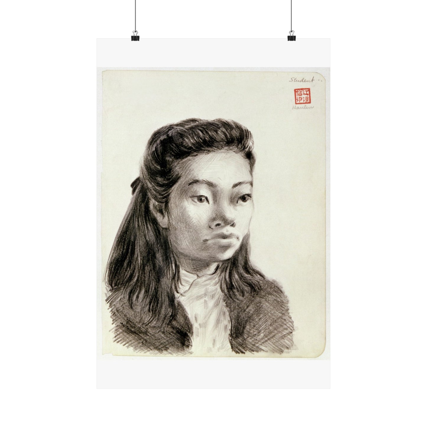 Artwork: "Student," China, 1945- Artist: John G. Hanlen High Quality Matte Wall Art Poster for Home, Office, Classroom