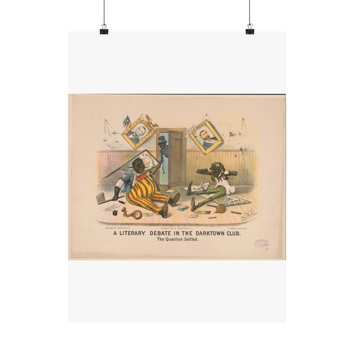 A literary debate in the Darktown Club--The question settled / Tho. Worth. High Quality Matte Wall Art Poster for Home, Office, Classroom