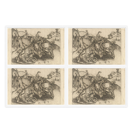 Israhel van Meckenem the Younger - St. George, Martin Schongauer, German Laminated UV Protective Vinyl Stickers