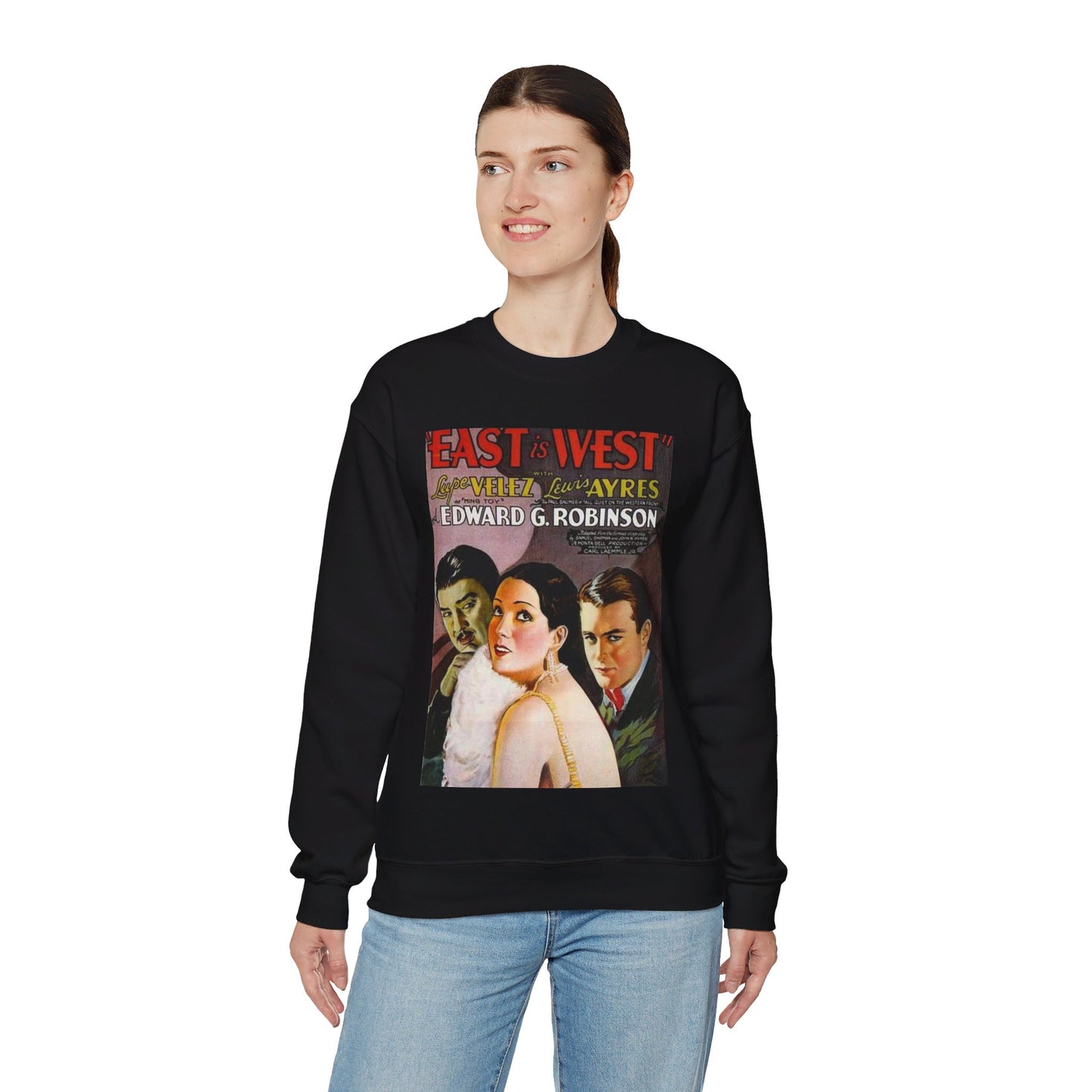 Poster - East is West - Vintage movie public domain poster Black Heavy Blend Adult Crew Neck SweatShirt