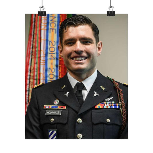 Cpt. Ryan McConville poses for a photo during his promotion High Quality Matte Wall Art Poster for Home, Office, Classroom