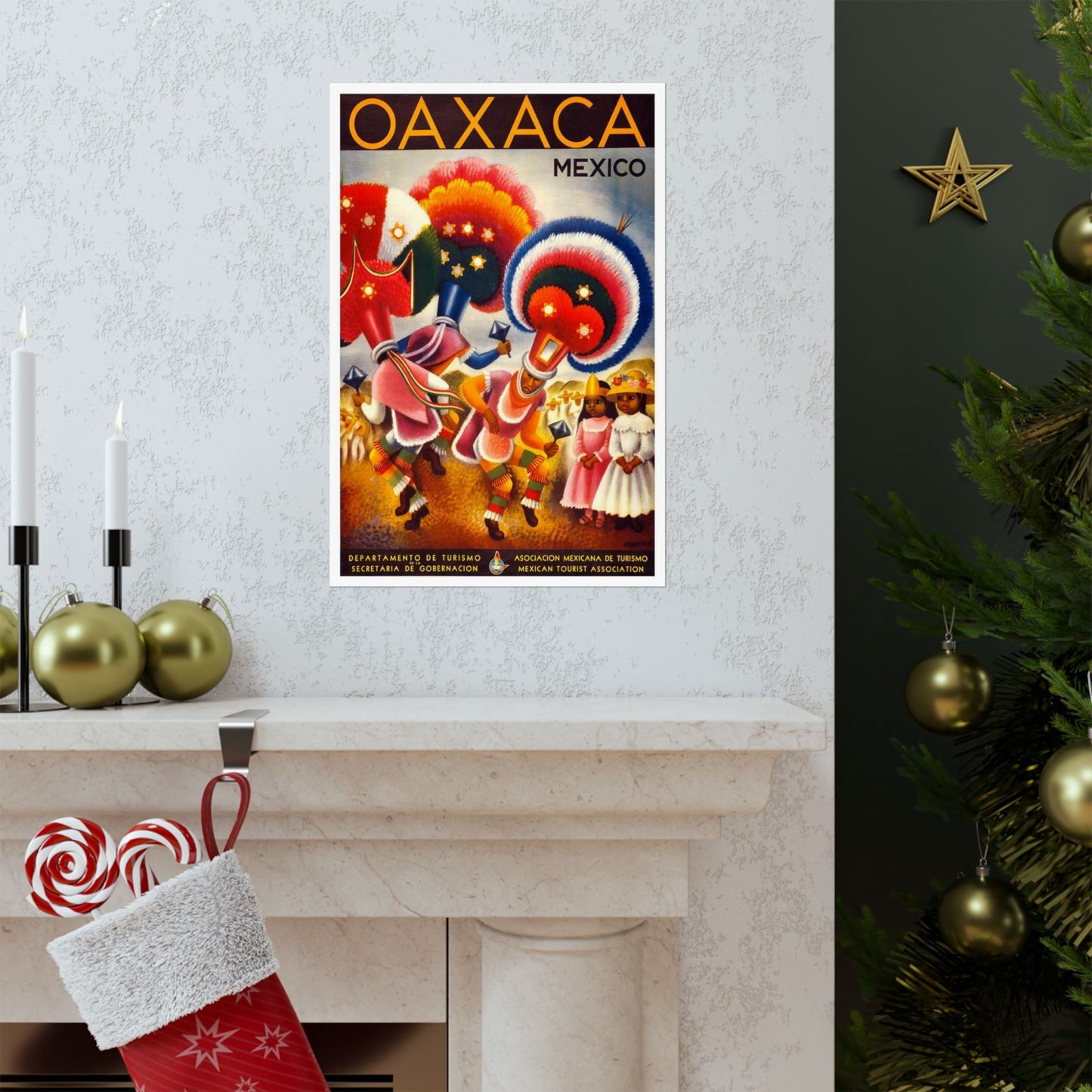 Oaxaca. Mexico. Vintage Travel Poster. High Quality Matte Wall Art Poster for Home, Office, Classroom