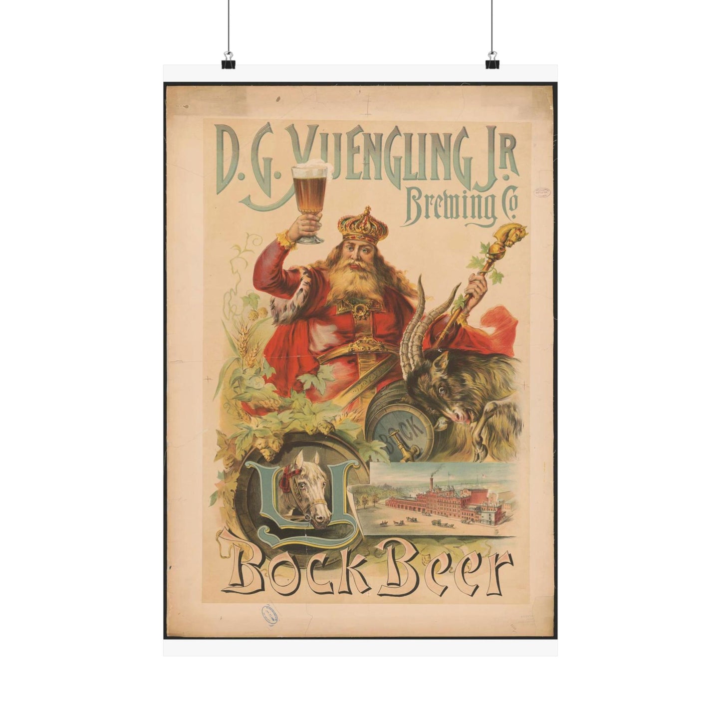 D.G. Yuengling Jr. Brewing Co., bock beer High Quality Matte Wall Art Poster for Home, Office, Classroom