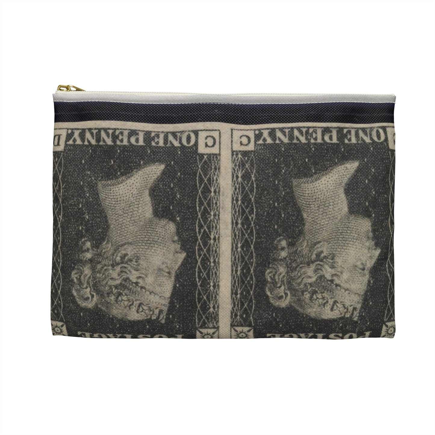 "Penny Black" postage stamps - postal stamp Large Organizer Pouch with Black Zipper