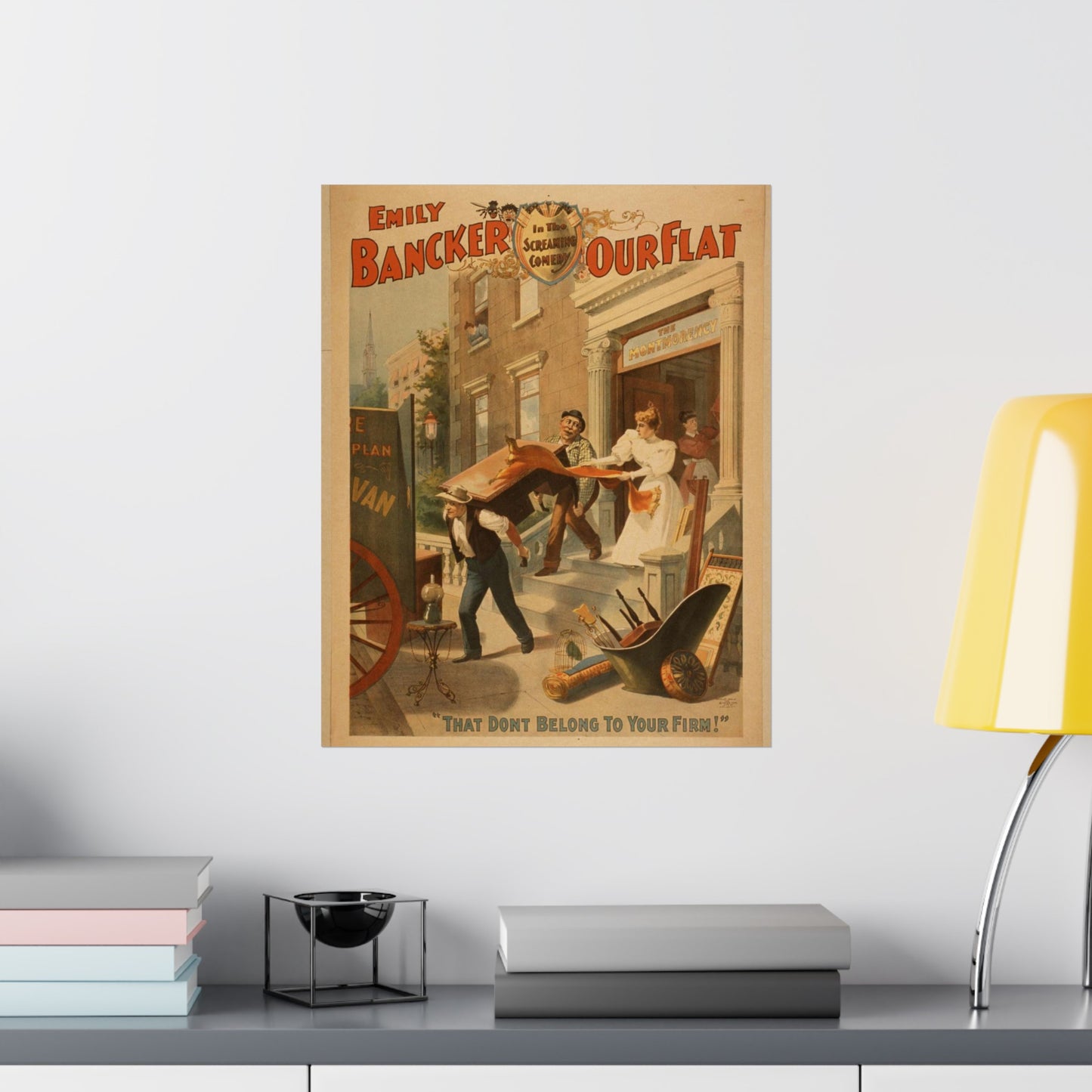 Emily Bancker in the screaming comedy, Our flat High Quality Matte Wall Art Poster for Home, Office, Classroom