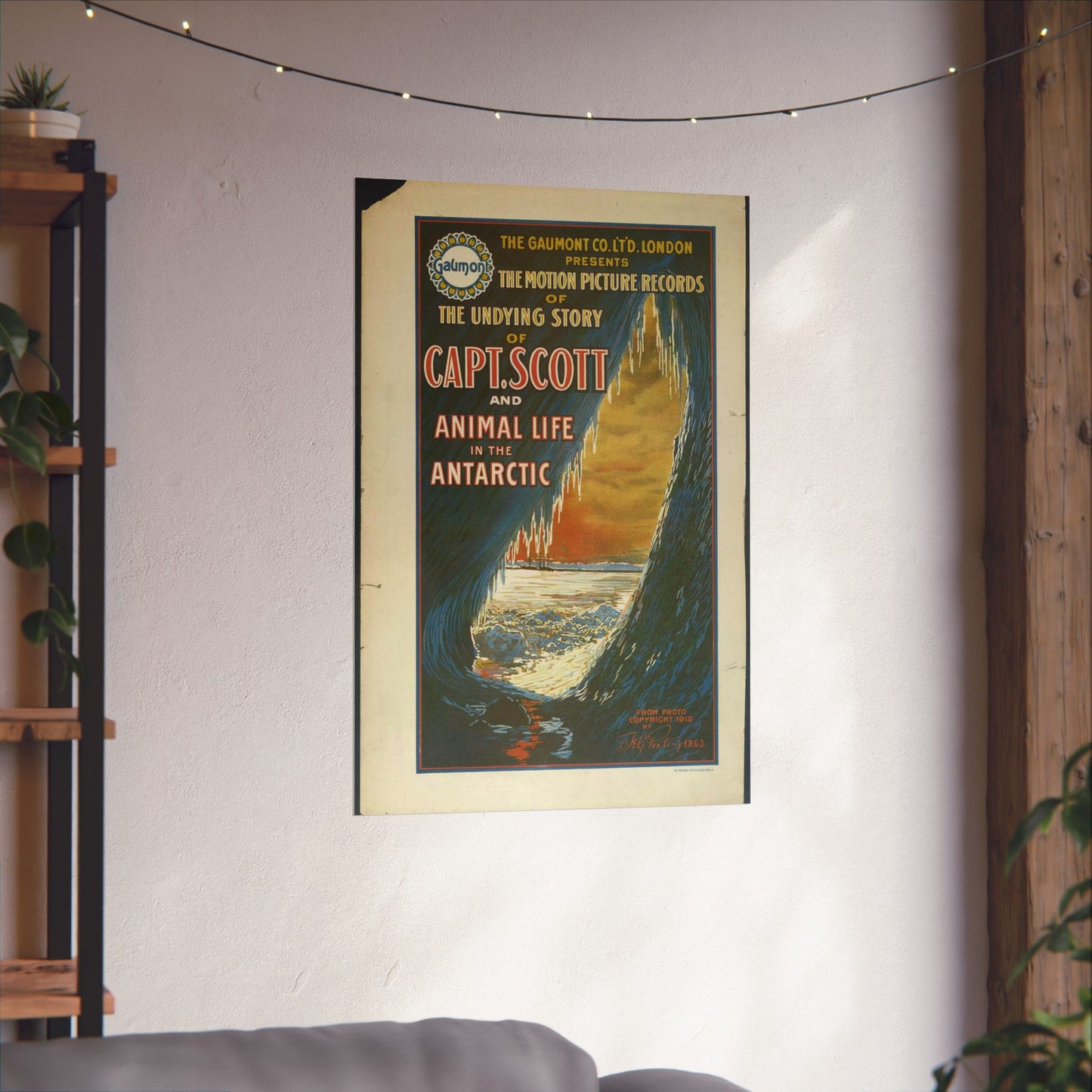 The Gaumont Co. L'T'D. London presents the motion picture records of the undying story of Capt. Scott and animal life in the Antarctic / The Morgan Lith. Co., Cleveland, O. High Quality Matte Wall Art Poster for Home, Office, Classroom