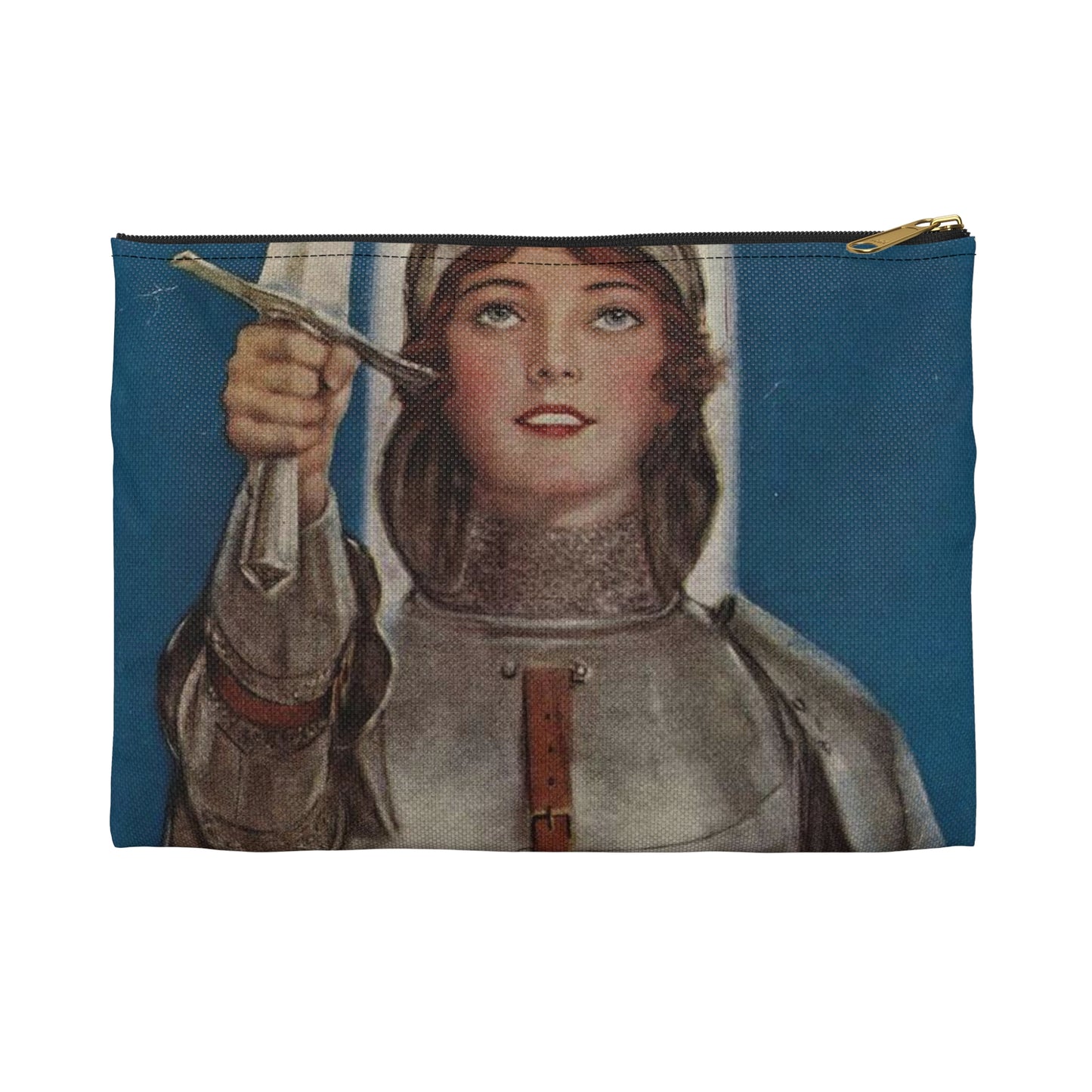 Joan of Arc Saved France Large Organizer Pouch with Black Zipper