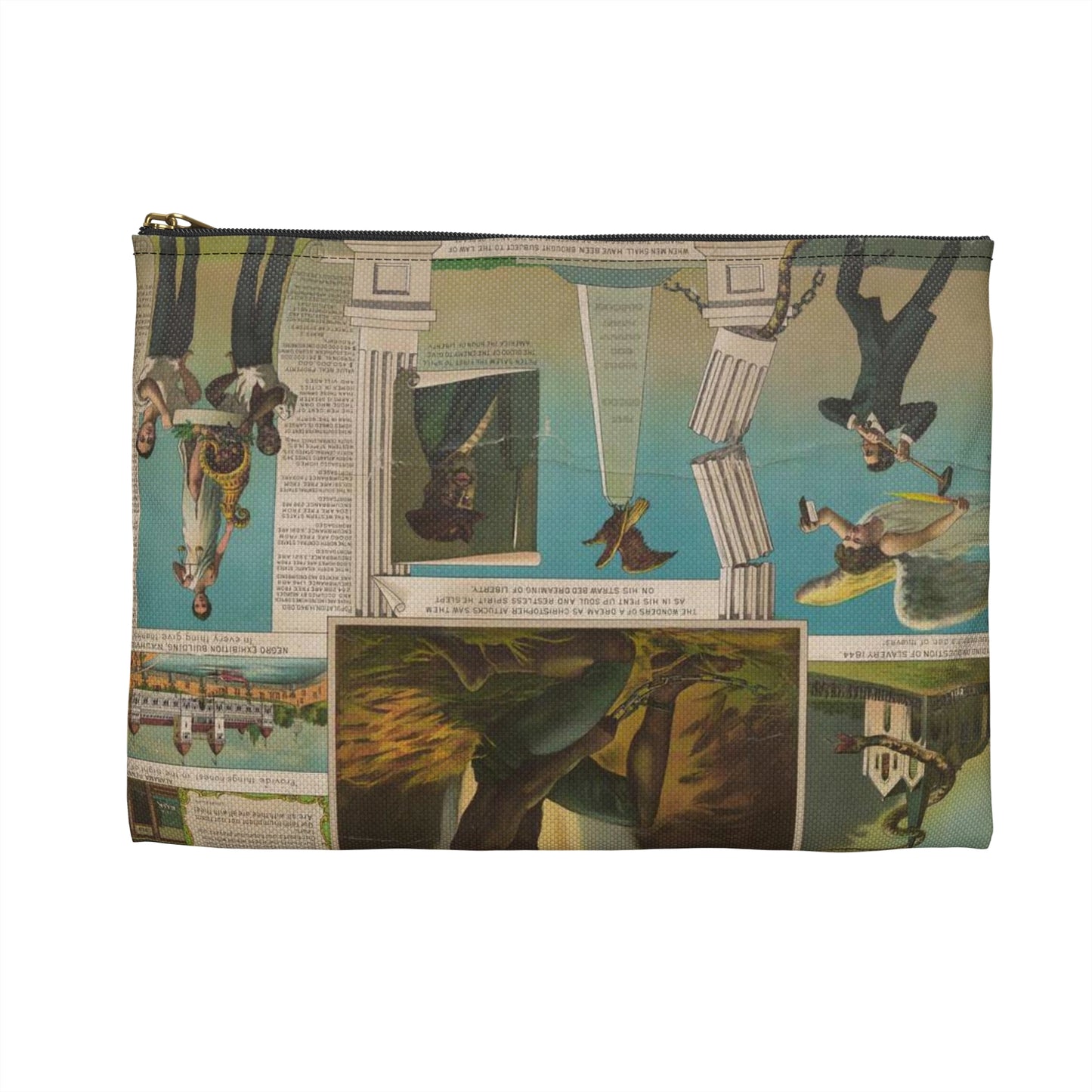 Afro-American Monument - Print, Library of Congress collection Large Organizer Pouch with Black Zipper