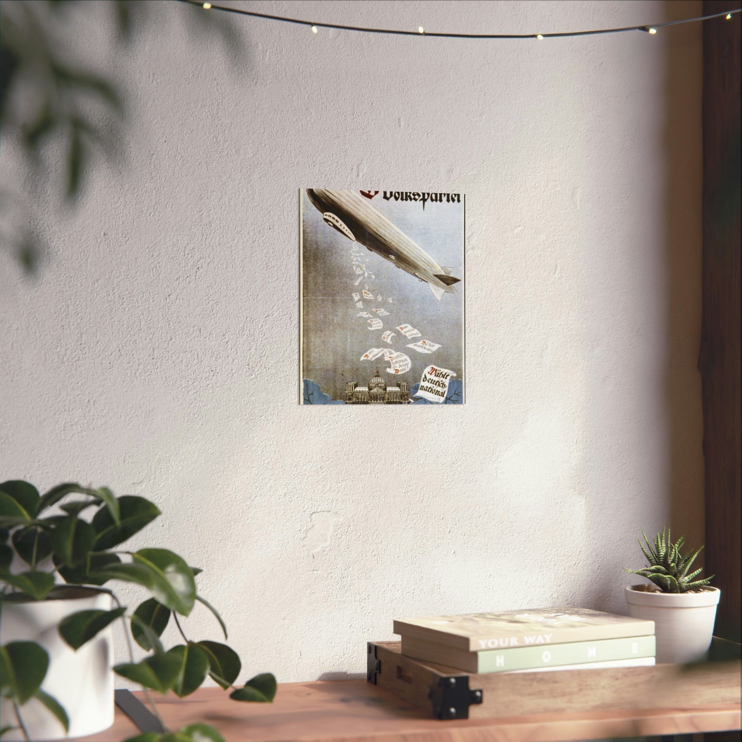 german election poster. oct 1924 -  Deutsche Zeppelin Reederei Company High Quality Matte Wall Art Poster for Home, Office, Classroom