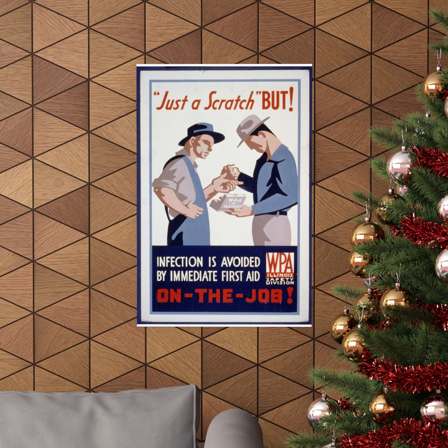 "Just a scratch" But! Infection is avoided by immediate first aid on-the-job! High Quality Matte Wall Art Poster for Home, Office, Classroom