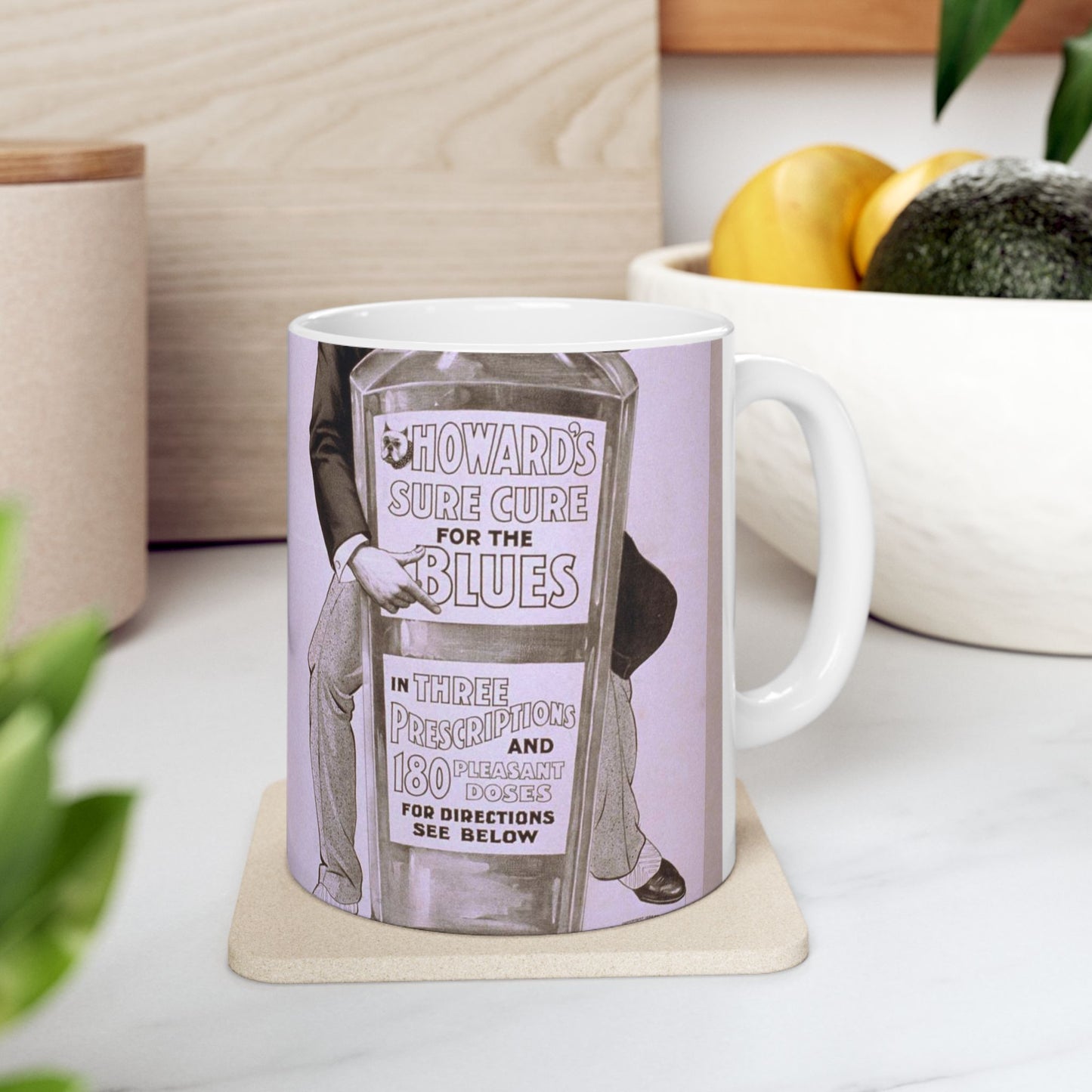 Howard's sure cure for the blues in three prescriptions and 180 pleasant doses for direction see below : secure seats for The doctor's warm reception at the Opera House, office hours, 8-to-10:30 p.m. Beautiful Novelty Ceramic Coffee Mug 11oz