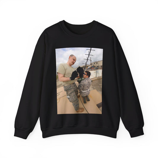 U.S. Air Force Master Sgt. Joseph Verant and Senior Black Heavy Blend Adult Crew Neck SweatShirt