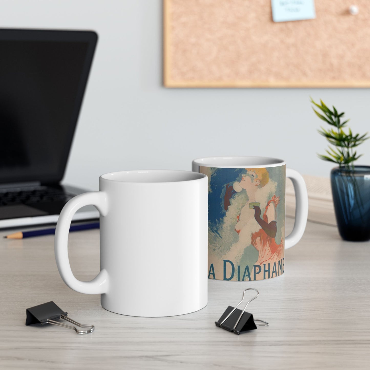 Jules Cheret - La Diaphane. Poudre de Riz , 1890 Beautiful Novelty Ceramic Coffee Mug 11oz