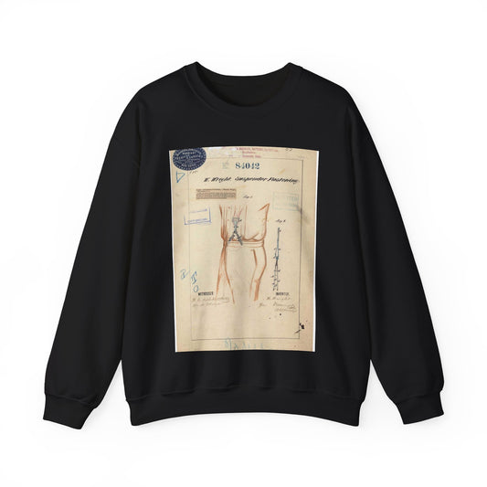 Patent drawing - Drawing of Suspender Fastening Public domain  image Black Heavy Blend Adult Crew Neck SweatShirt