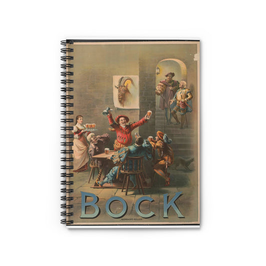 Bock, "Auerbach's keller" - Print, Library of Congress collection Spiral Bound Ruled Notebook with Printed Cover