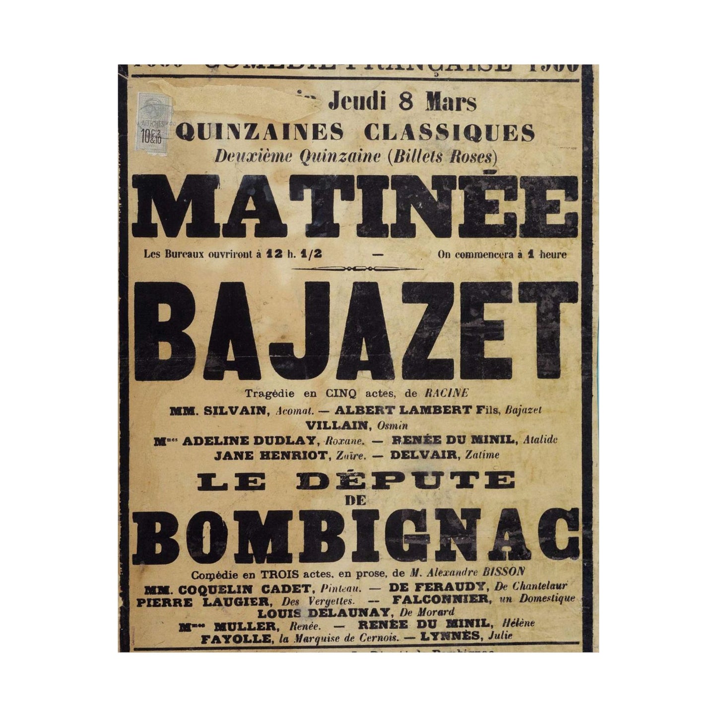 Poster of Bajazet 1900 - A poster advertising a concert in paris High Quality Matte Wall Art Poster for Home, Office, Classroom