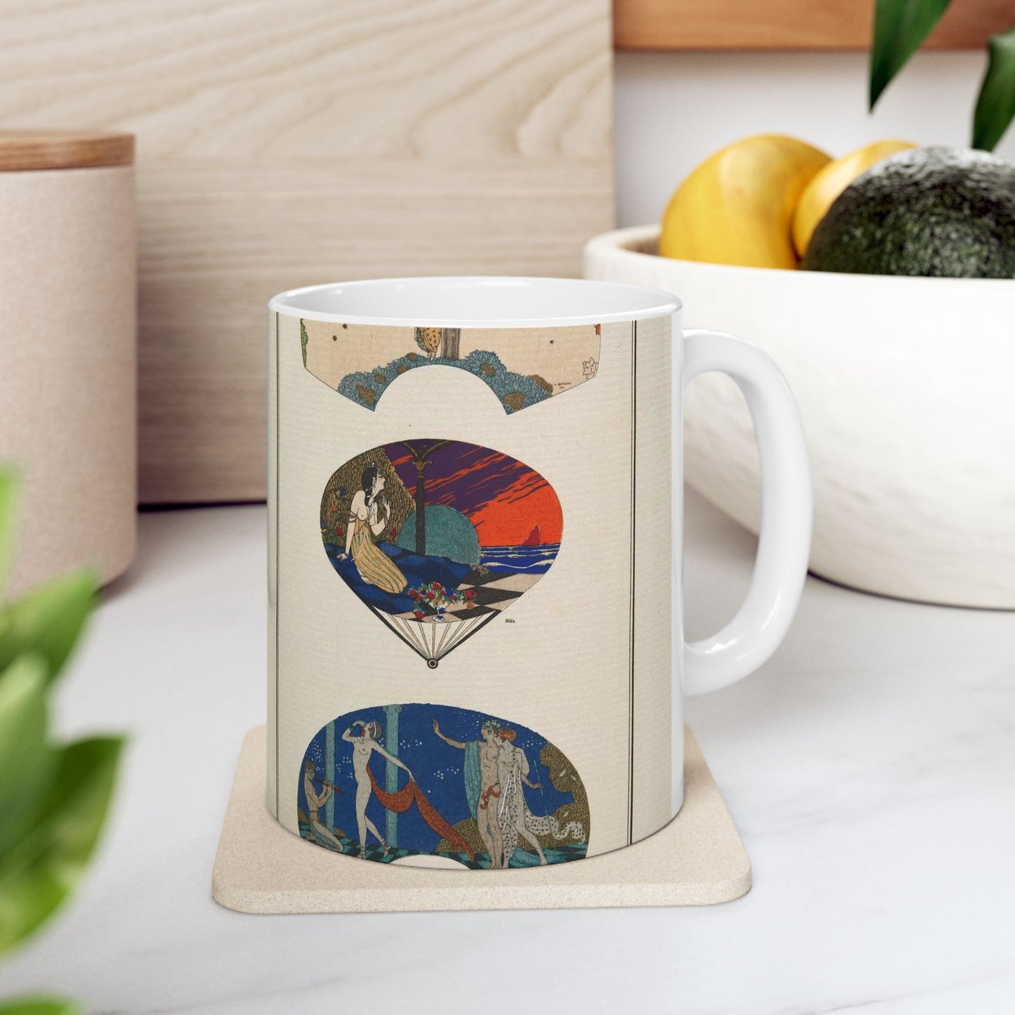 Fans by Paquin (Eventails de Paquin d'apres G. Barbier et Paul Iribe) (CBL WEp 0833) Beautiful Novelty Ceramic Coffee Mug 11oz