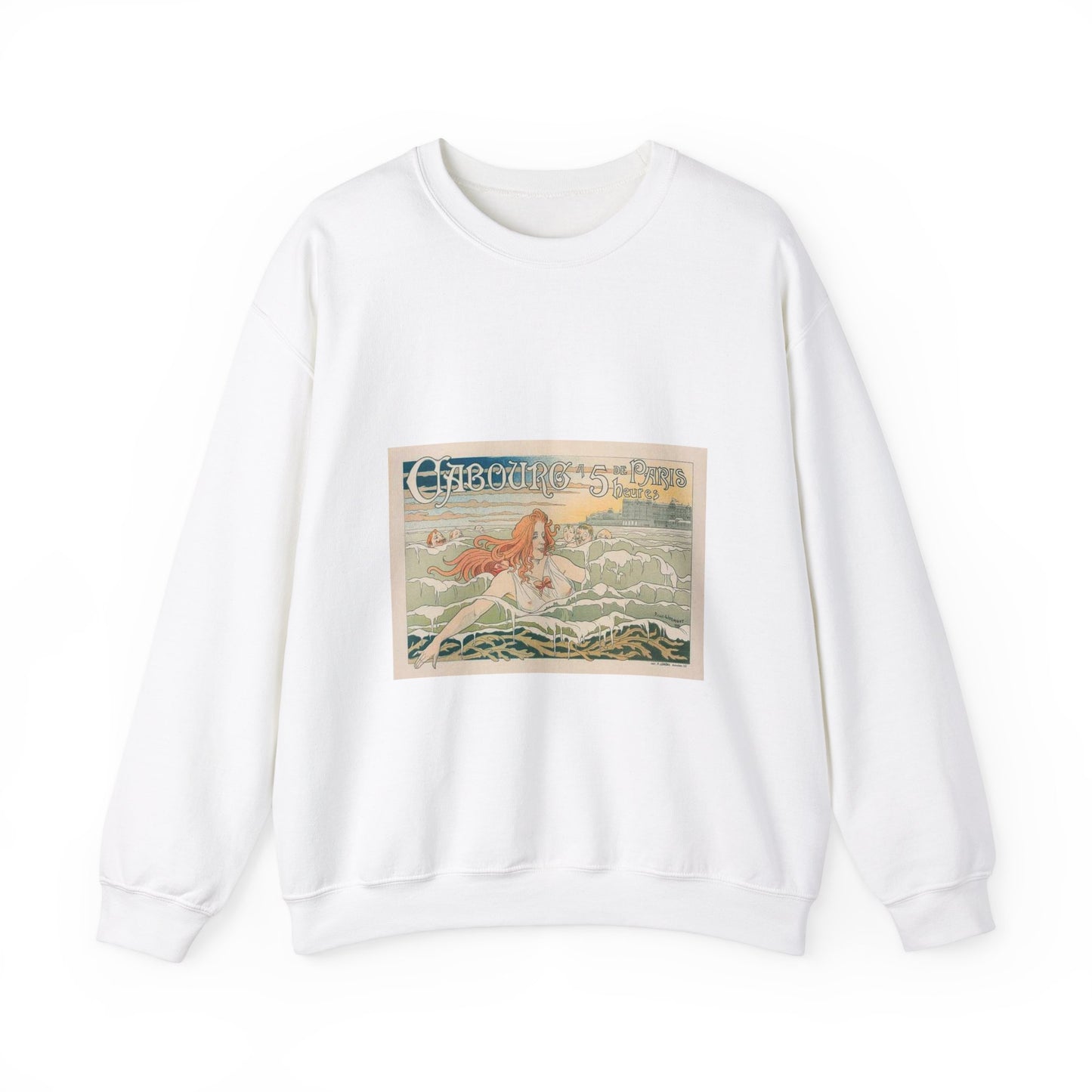 Affiche belge pour le "Casino de Cabourg". White Heavy Blend Adult Crew Neck SweatShirt