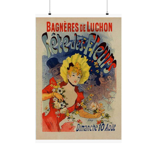 Affiche pour la "Fête des Fleurs de Bagnères-de-Luchon". High Quality Matte Wall Art Poster for Home, Office, Classroom
