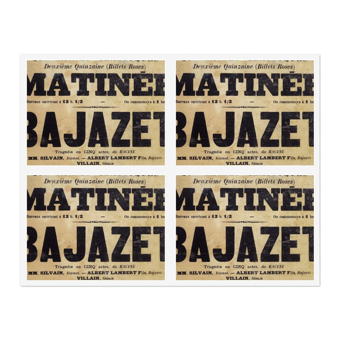 Poster of Bajazet 1900 - A poster advertising a concert in paris Laminated UV Protective Vinyl Stickers