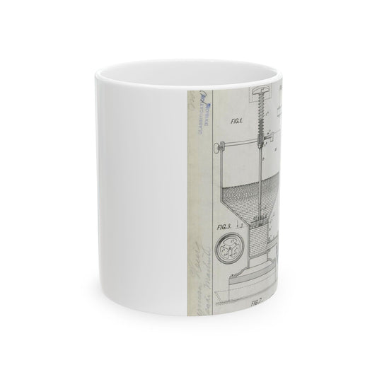 Patent Drawing of Engine - for H. Hueg's Cake Machine Public domain  image Beautiful Novelty Ceramic Coffee Mug 11oz