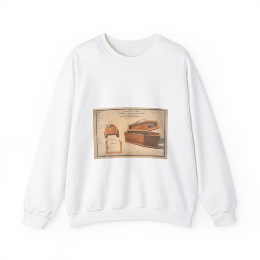 Patent drawing - Drawing for a Life - Preserving Coffin Public domain  image White Heavy Blend Adult Crew Neck SweatShirt