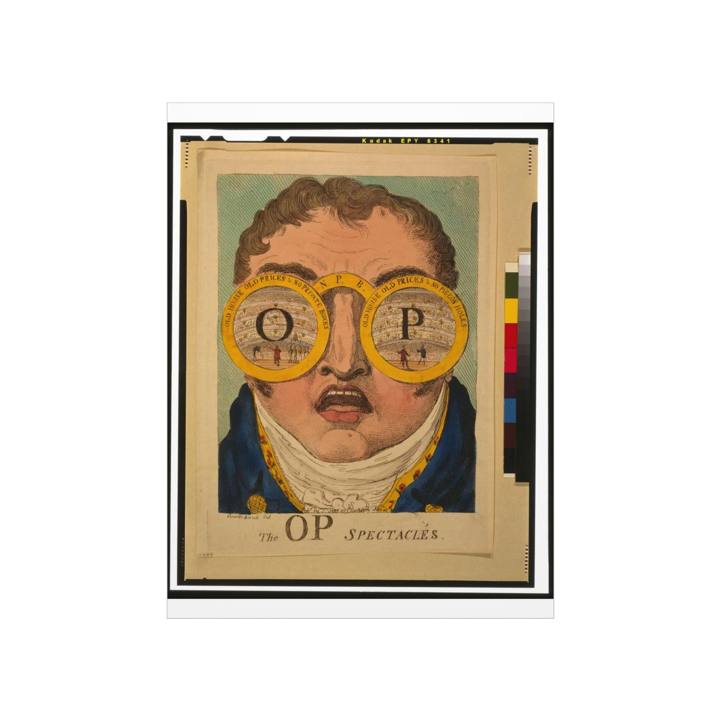 The OP spectacles / Cruikshank del., British Cartoon Print High Quality Matte Wall Art Poster for Home, Office, Classroom