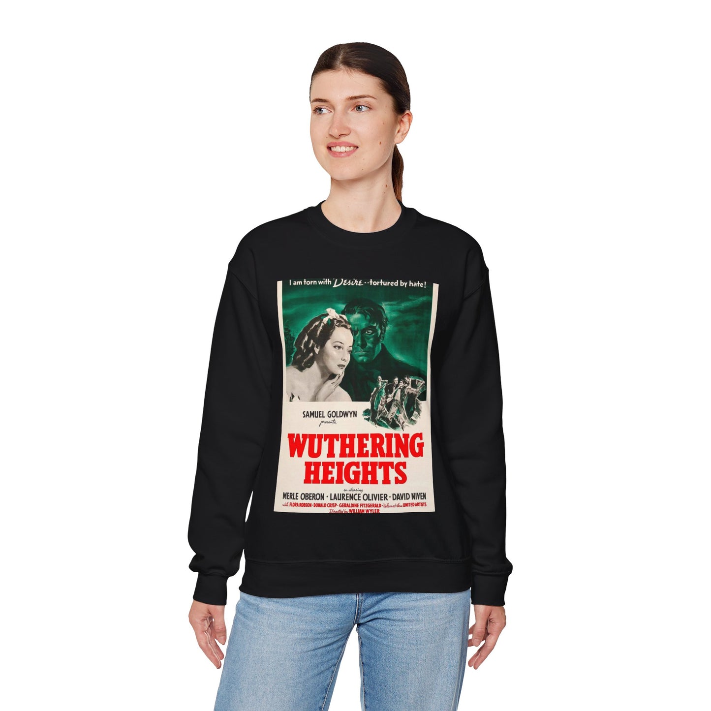 Wuthering Heights (1939 poster) Black Heavy Blend Adult Crew Neck SweatShirt