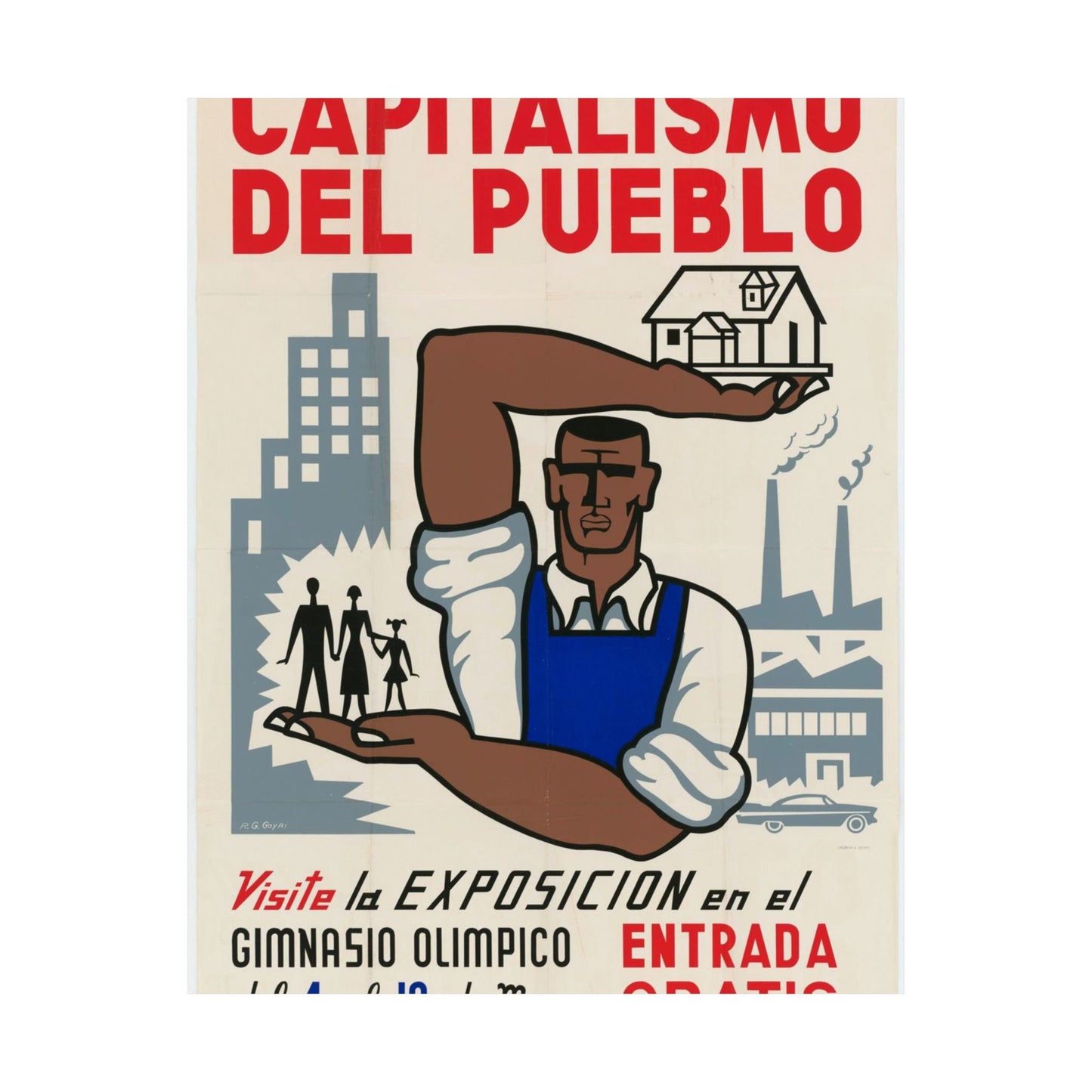 People's Capitalism Poster, United States information service propaganda High Quality Matte Wall Art Poster for Home, Office, Classroom