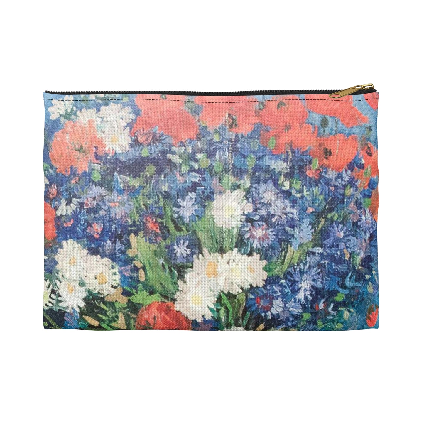 Still life of flowers by Vincent van Gogh - My Dream Large Organizer Pouch with Black Zipper