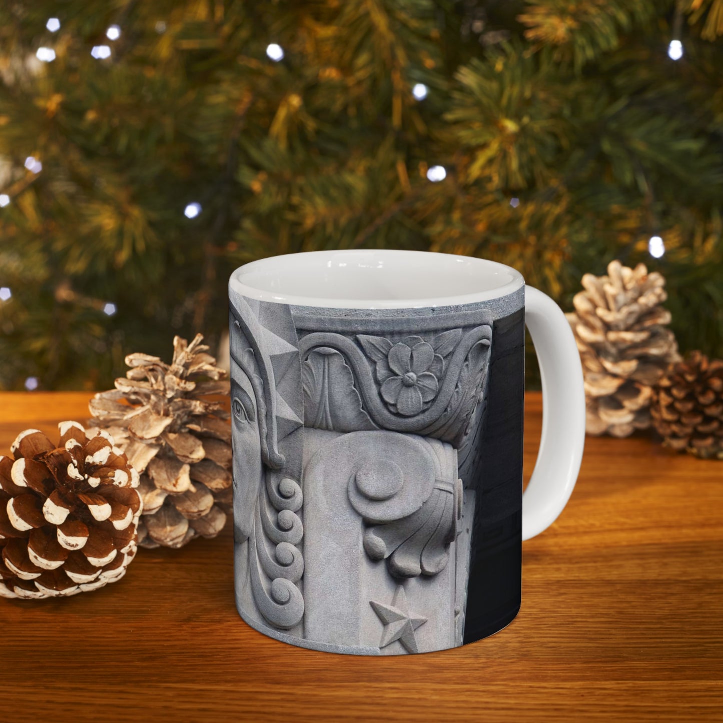 Art Deco Column Capital details, Mississippi War Memorial Building, Jackson, Mississippi Beautiful Novelty Ceramic Coffee Mug 11oz