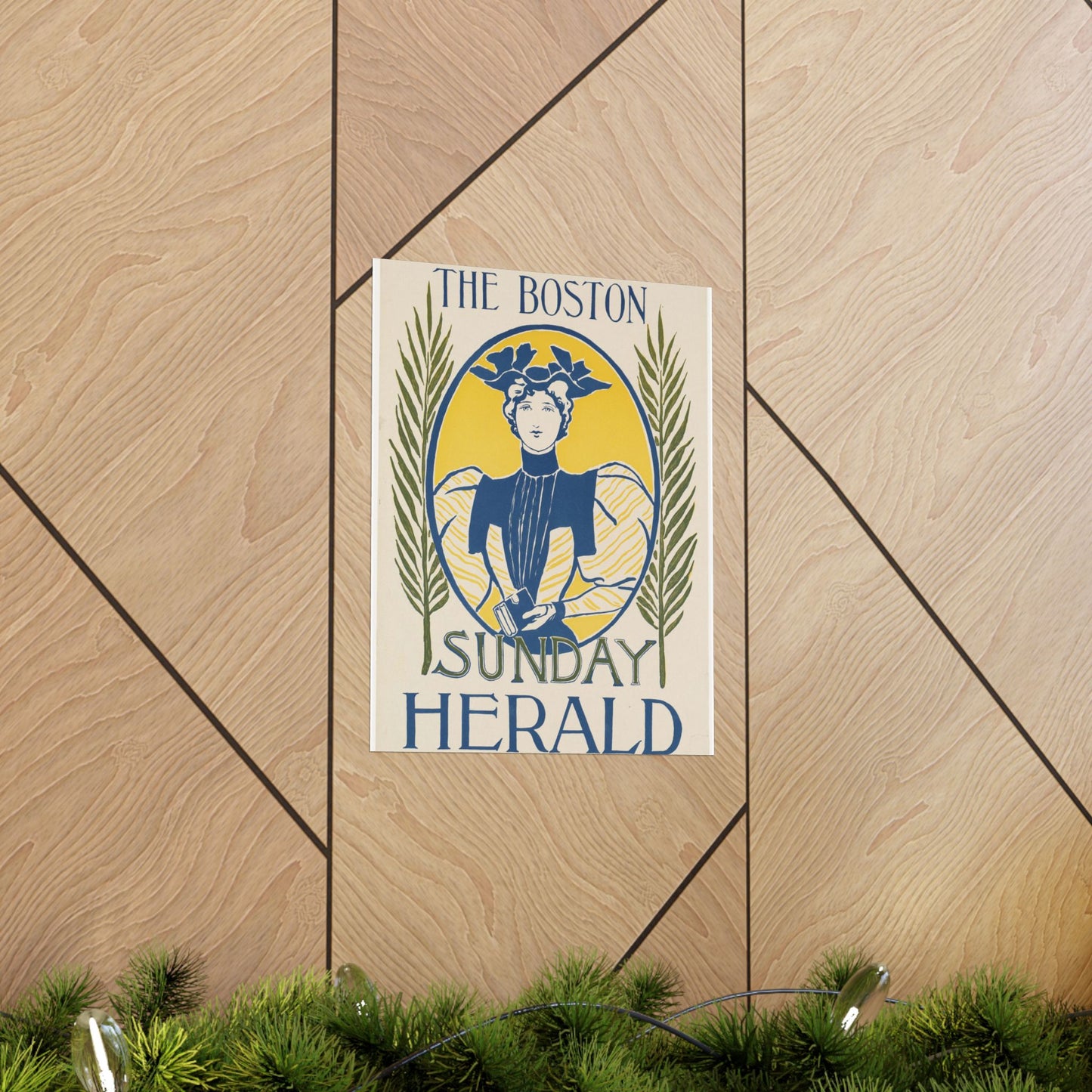 The Boston Sunday herald, Art Nouveau Poster High Quality Matte Wall Art Poster for Home, Office, Classroom
