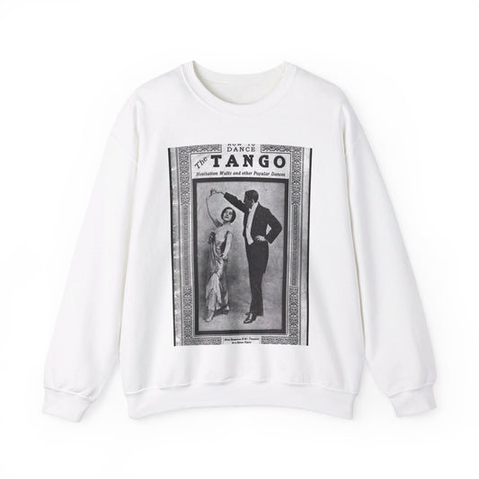 The tango as standardized and taught by the representative dancing masters of the North American continent; tango two-step, hesitation waltz, Boston glide, one-step White Heavy Blend Adult Crew Neck SweatShirt